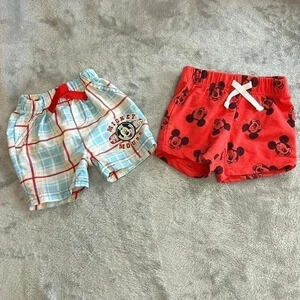 Disney - Mickey Mouse - pair of newborn shorts. Size 0 to 3  months